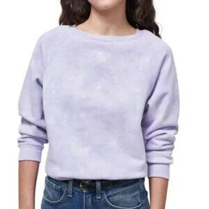 NILI Lotan Women Purple Tie Dye Sweatshirt Pullover Size Small Cropped
